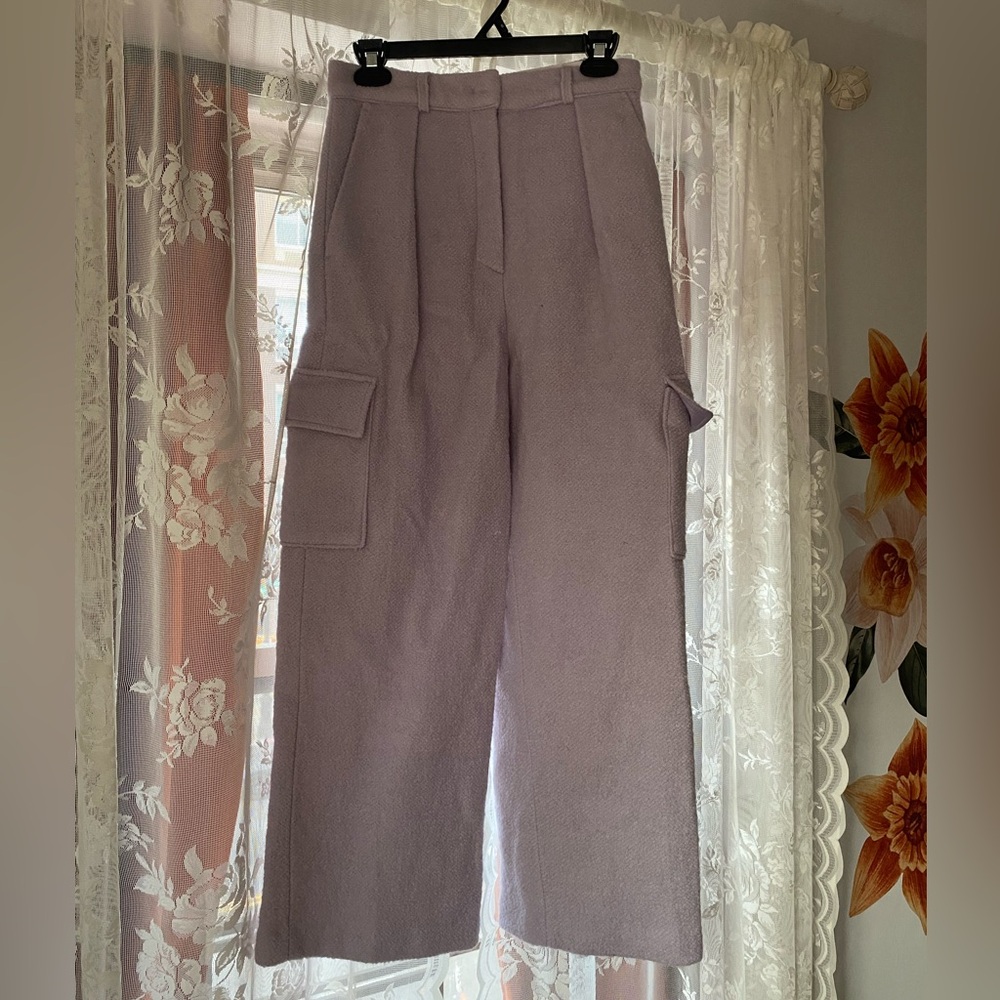 Purple Wide Leg Pants with Elegant Silhouette